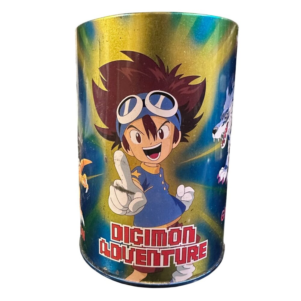 Vintage 1999 Digimon Adventure Collectible Tin RARE Greymon Koromon Bbulmon Garu